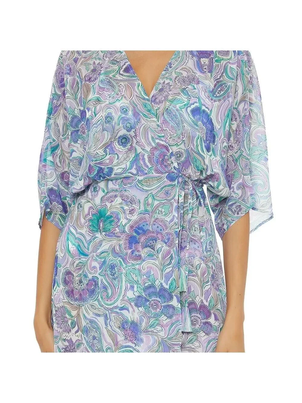 BECCA Blue and Purple Swim Coverup NWT